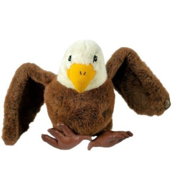 Vintage 90s Bald Eagle 11 inch Plush American Bird Realistic Stuffed Animal Toy - Picture 1 of 6